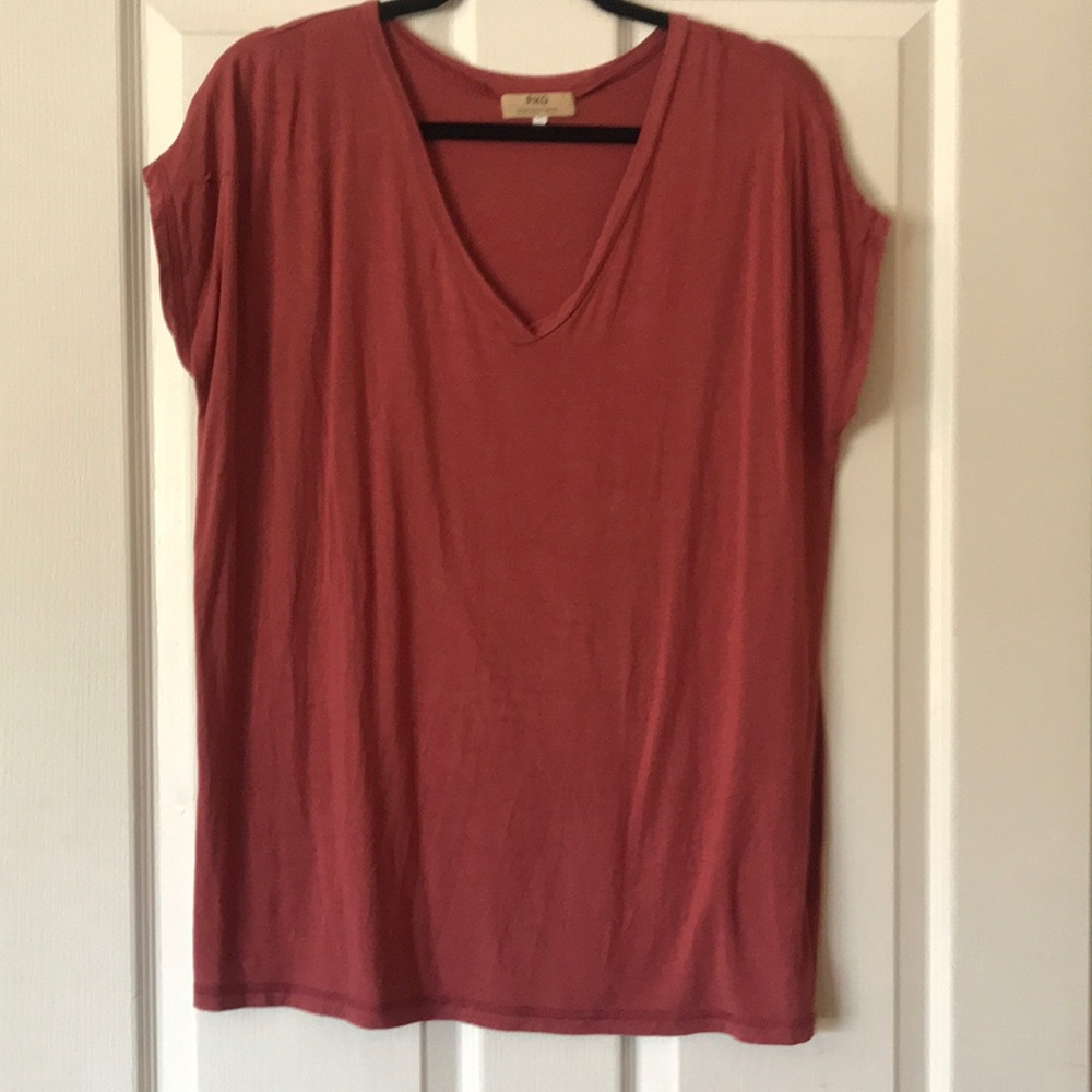 Short Sleeve Cap Piko Shirt in Rust